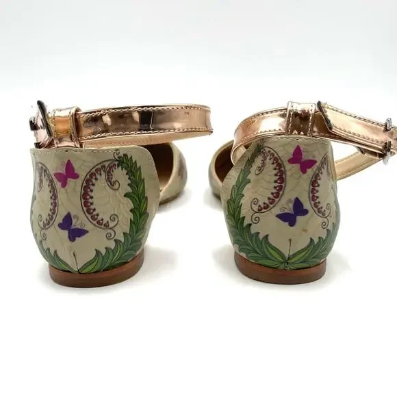 GOBY Butterfly flat ankle bracelet shoes size 38 (US 7) gray-greenish - Picture 4 of 9